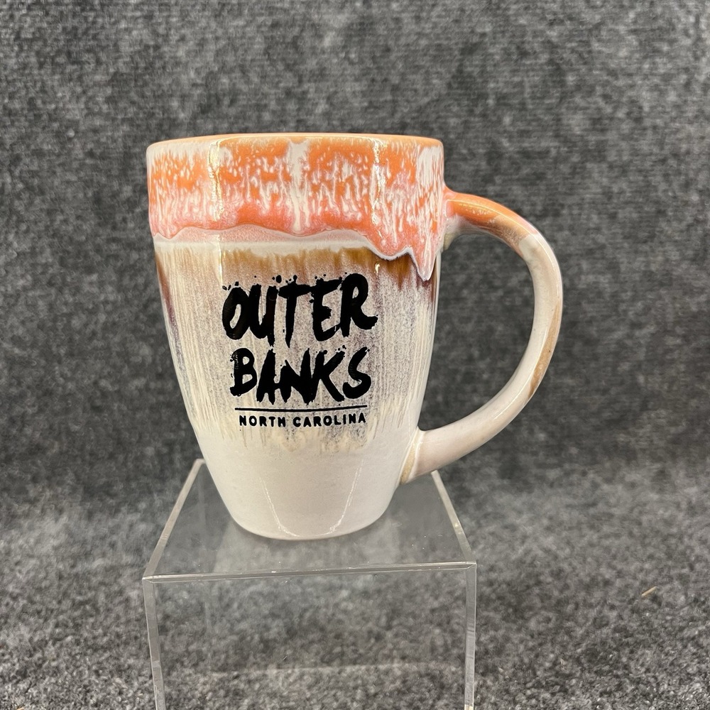 Large Outer Banks North Carolina Peach Glazed Souvenir Coffee Mug 18oz